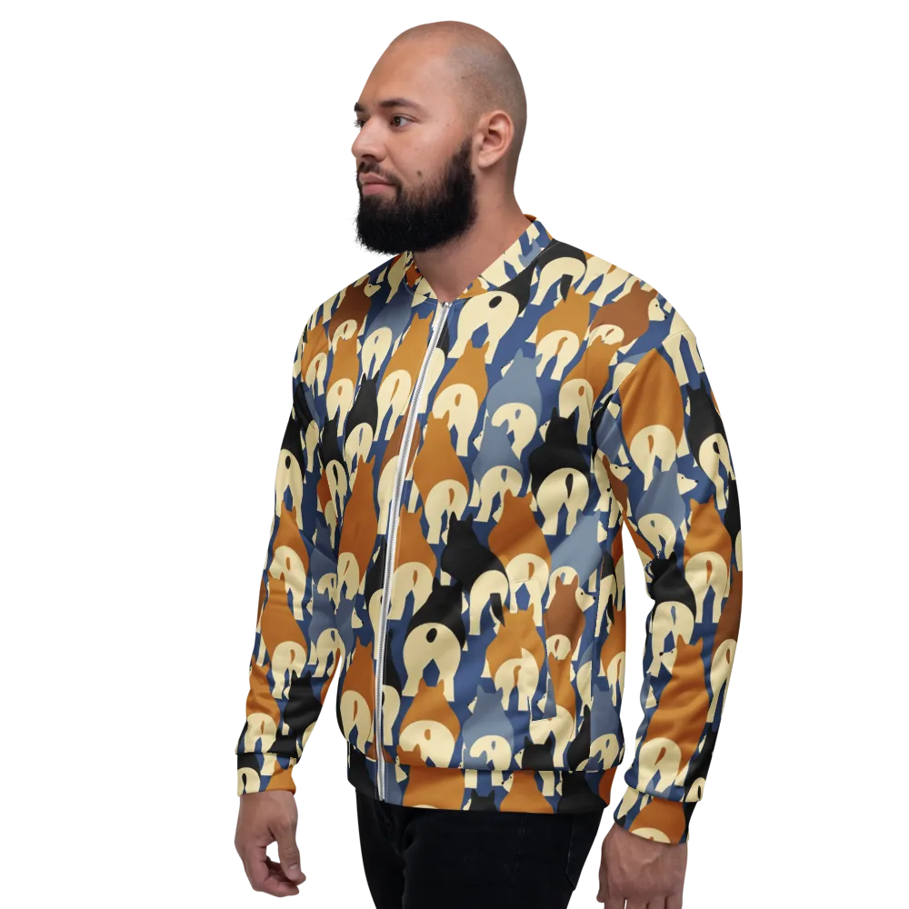 Cobalt Canine on Bomber Jacket — Left