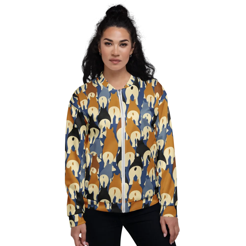 Cobalt Canine on Bomber Jacket — Front