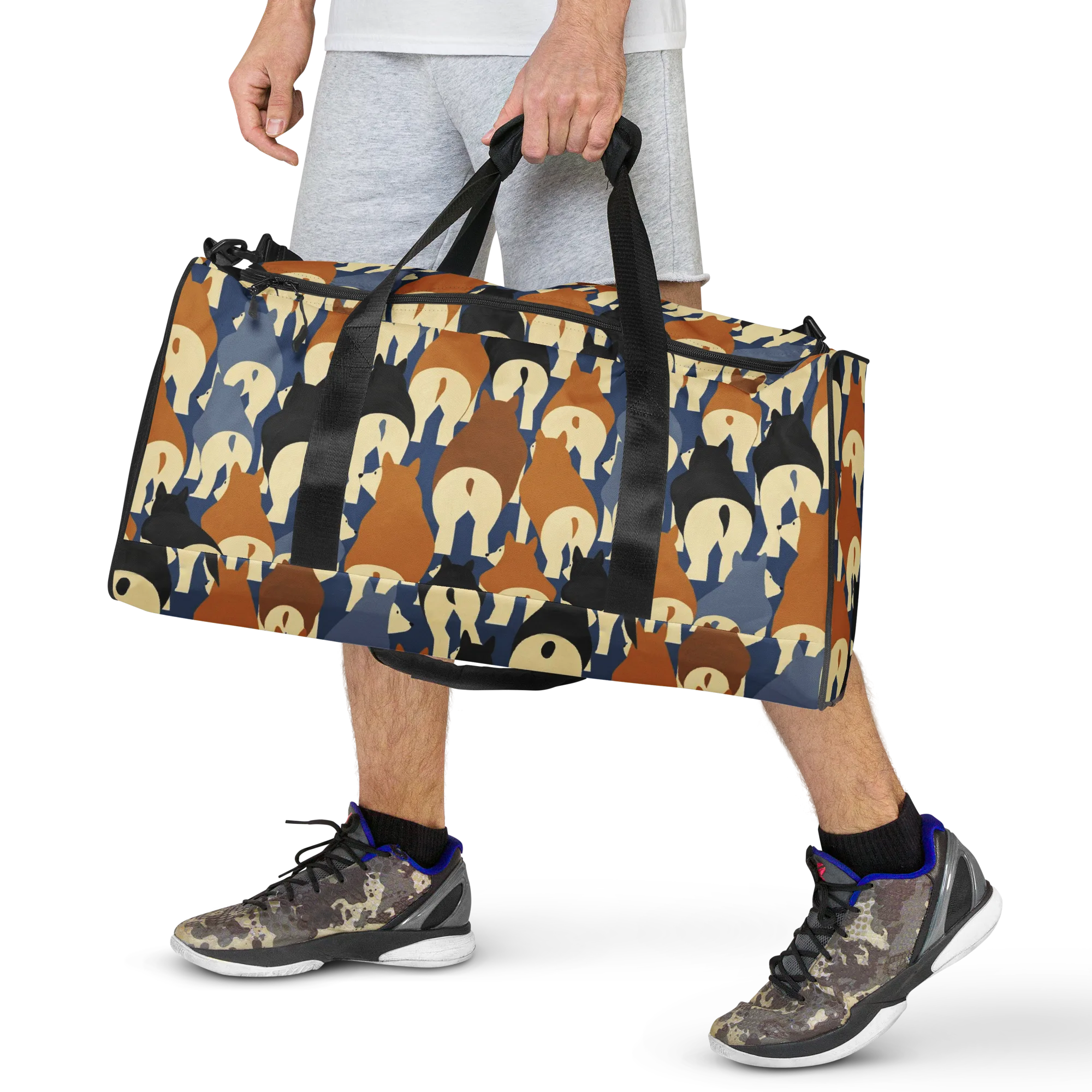 Cobalt Canine on Duffle Bag — Front