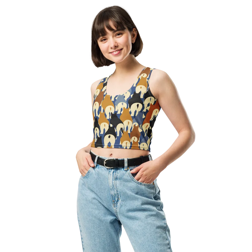 Cobalt Canine on Crop Top — Front