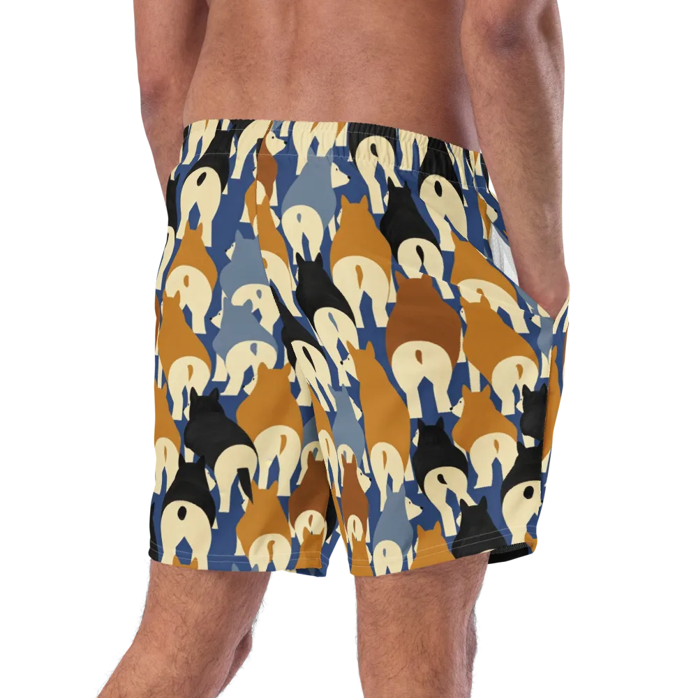 Cobalt Canine on Swim Trunks — Right Back