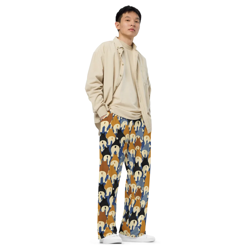 Cobalt Canine on Wide-Leg Pants — Right Front