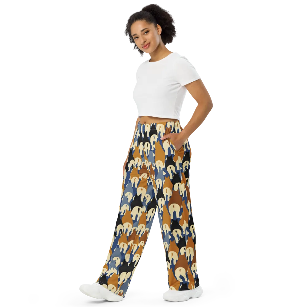 Cobalt Canine on Wide-Leg Pants — Left Front