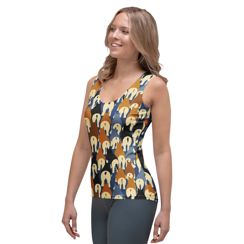 Cobalt Canine on Women's Tank Top — Left Front