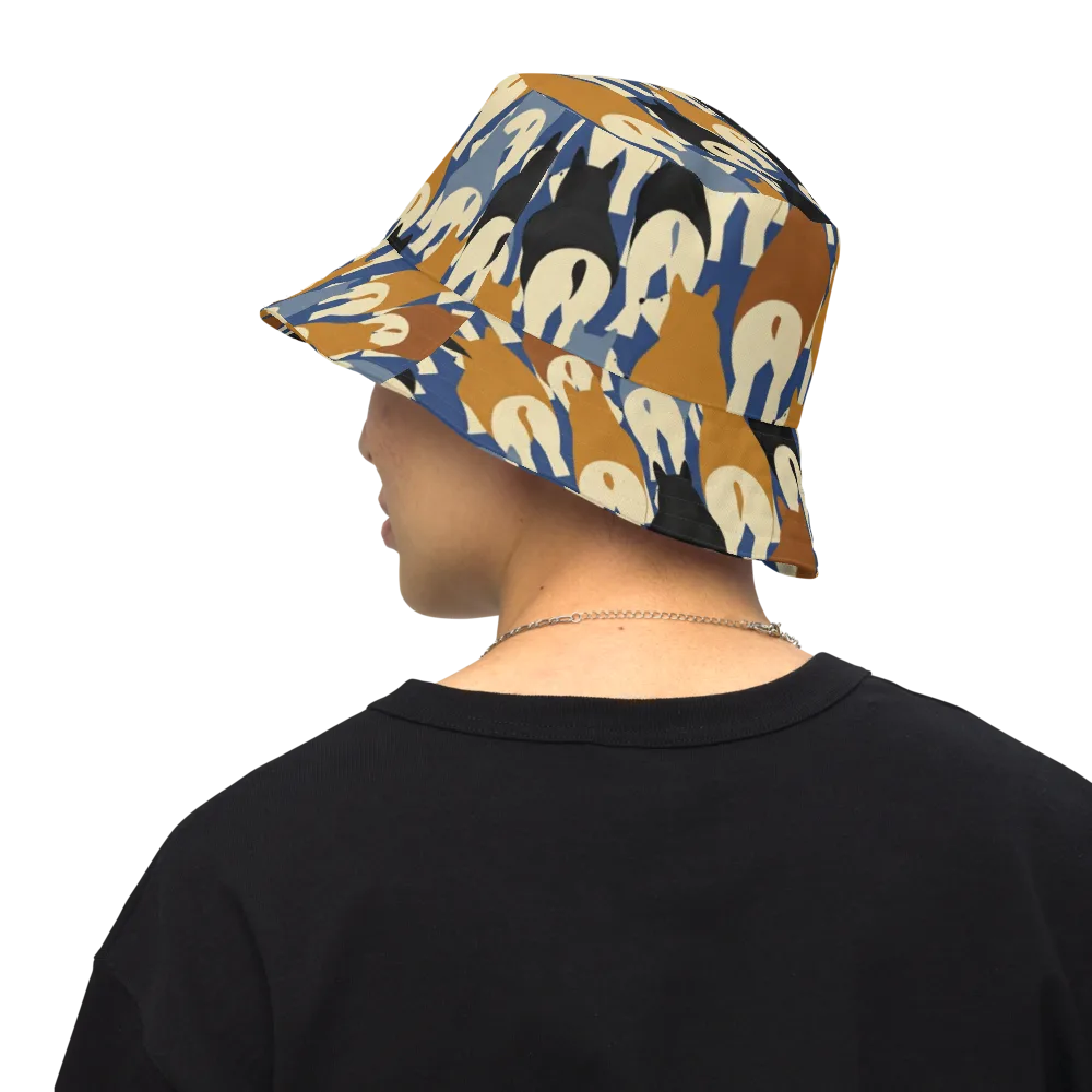 Cobalt Canine on Reversible Bucket Hat — Back Inside