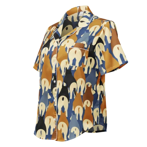 Cobalt Canine on a Women's Short Sleeve Pajama Top