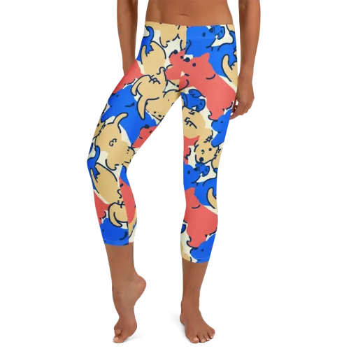 Pop Parade Pups on a Capri Leggings