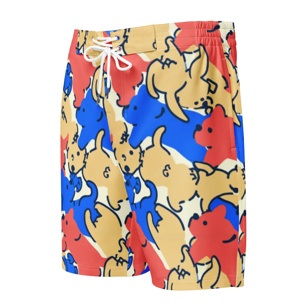 Pop Parade Pups on Men's Board Shorts — Front
