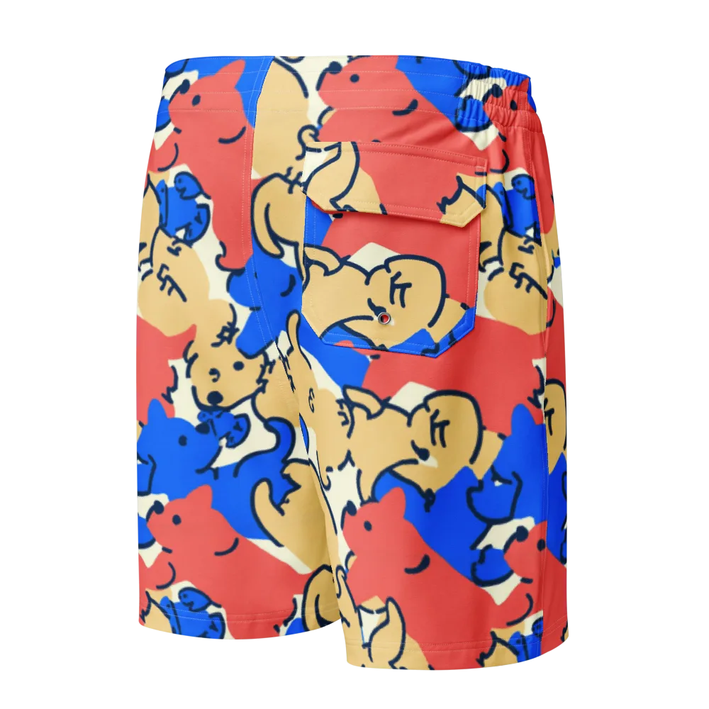 Pop Parade Pups on Men's Board Shorts — Back