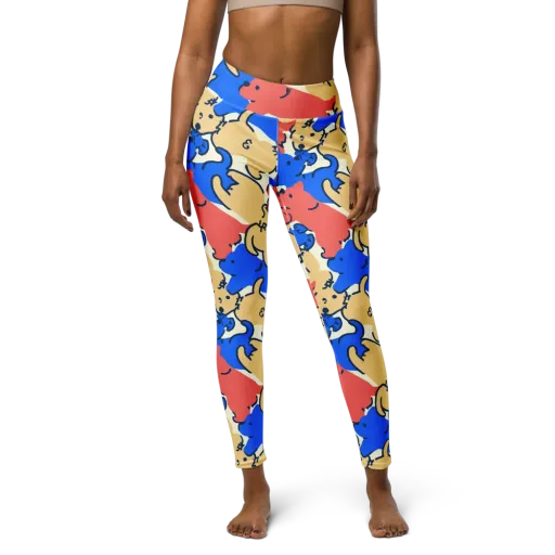 Pop Parade Pups on a Yoga Leggings