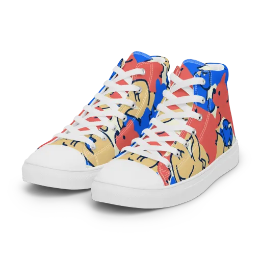 Pop Parade Pups on a Women's High Top Canvas Shoes