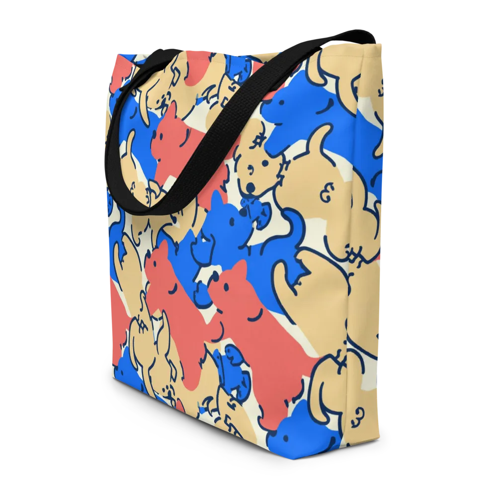 Pop Parade Pups on Large Tote Bag W/ Pocket — Front