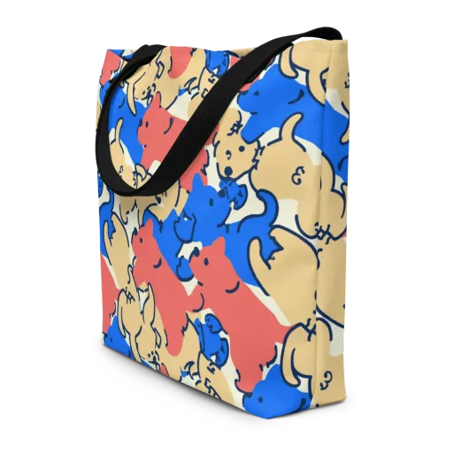 Pop Parade Pups on a Large Tote Bag W/ Pocket