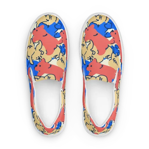 Pop Parade Pups on a Women's Slip-On Canvas Shoes