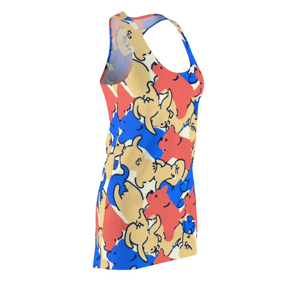 Pop Parade Pups on Racerback Dress — Front Side