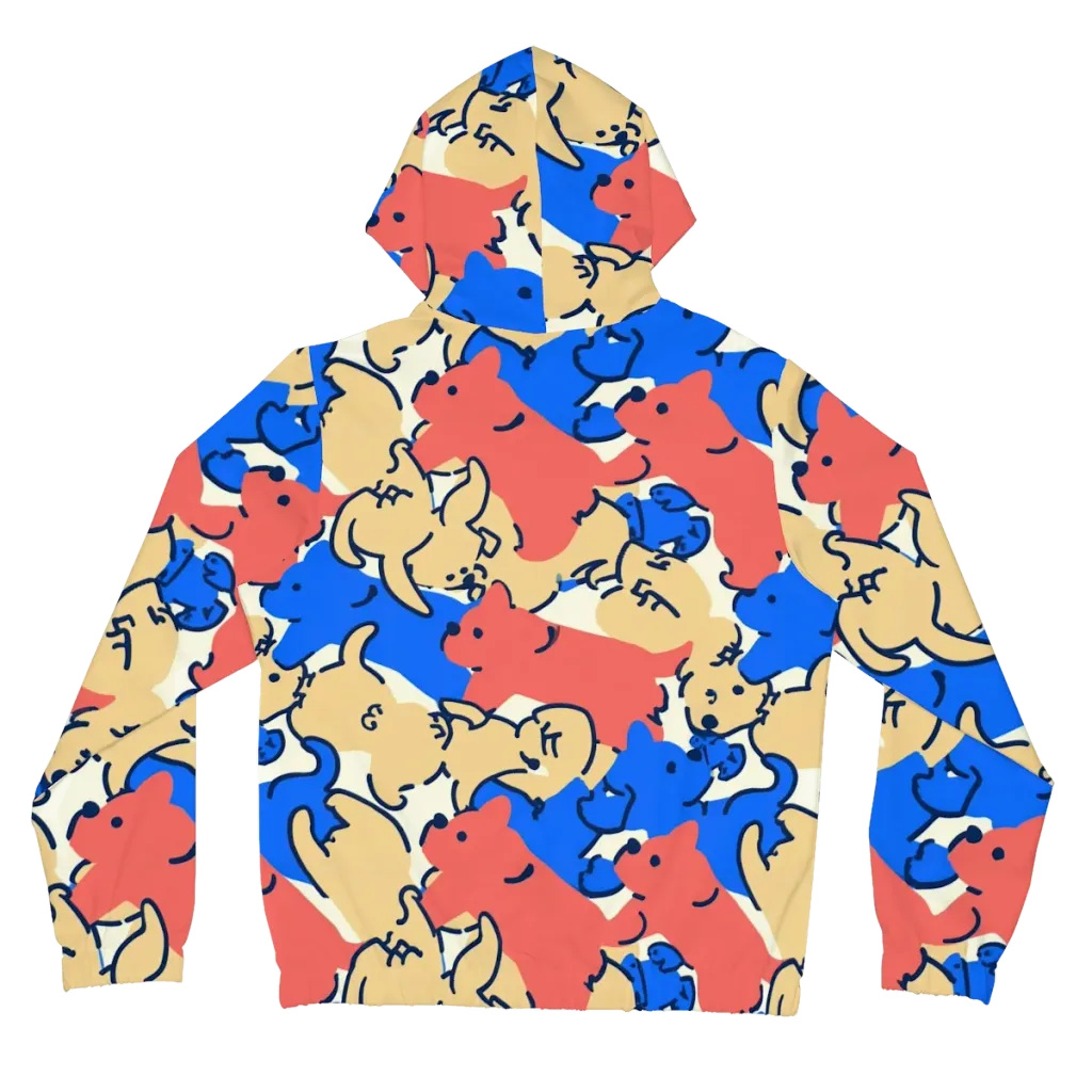 Pop Parade Pups on Women's Full-Zip Hoodie — Back