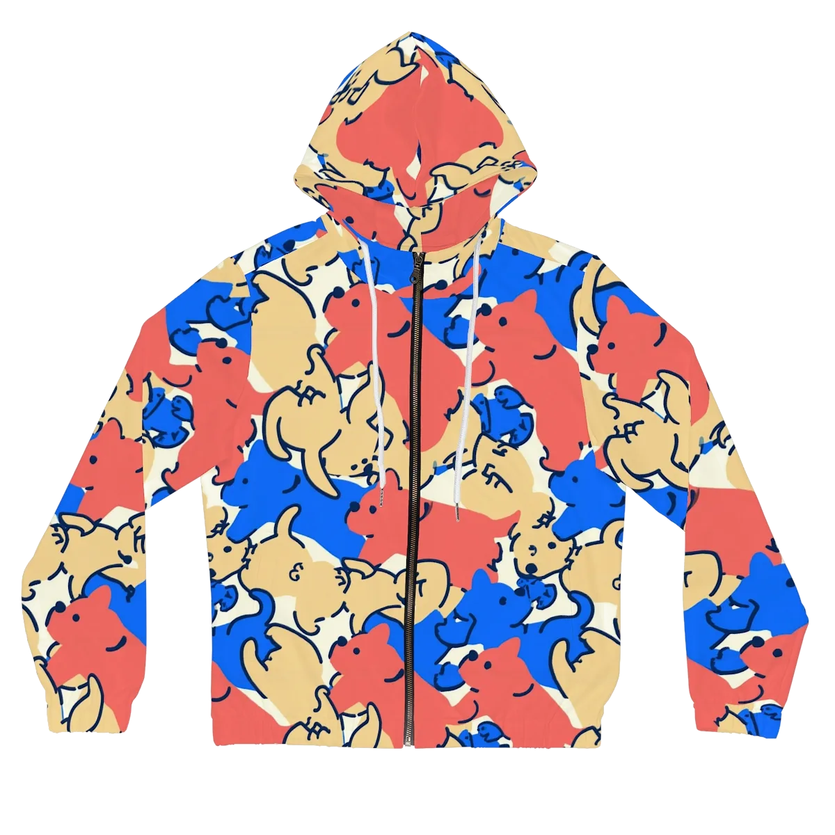 Pop Parade Pups on Women's Full-Zip Hoodie — Front