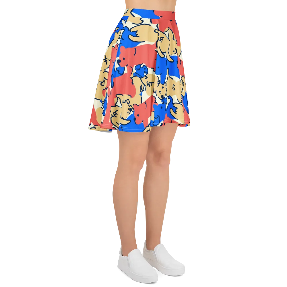 Pop Parade Pups on Skater Skirt — Right