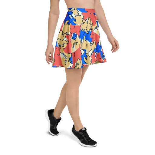 Pop Parade Pups on a Skater Skirt