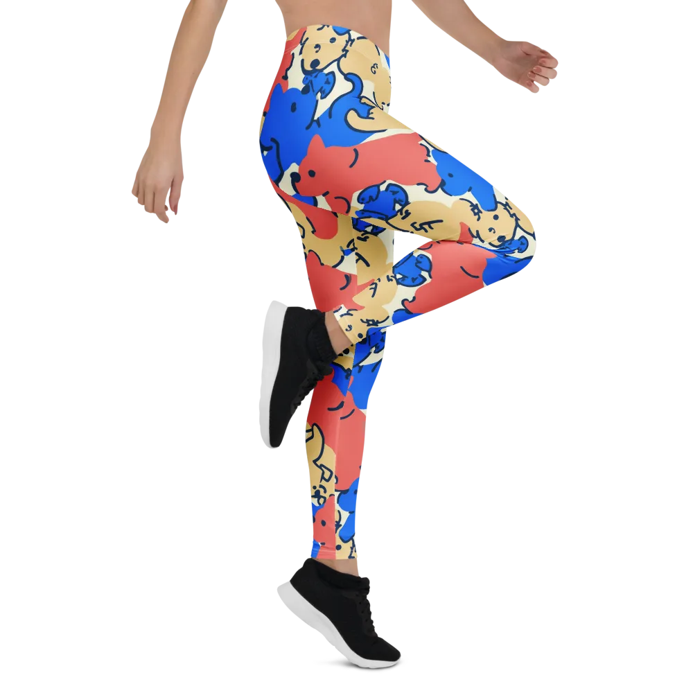 Pop Parade Pups on Leggings — Right