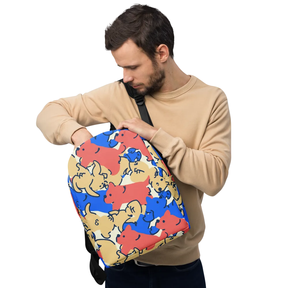 Pop Parade Pups on Minimalist Backpack — Front