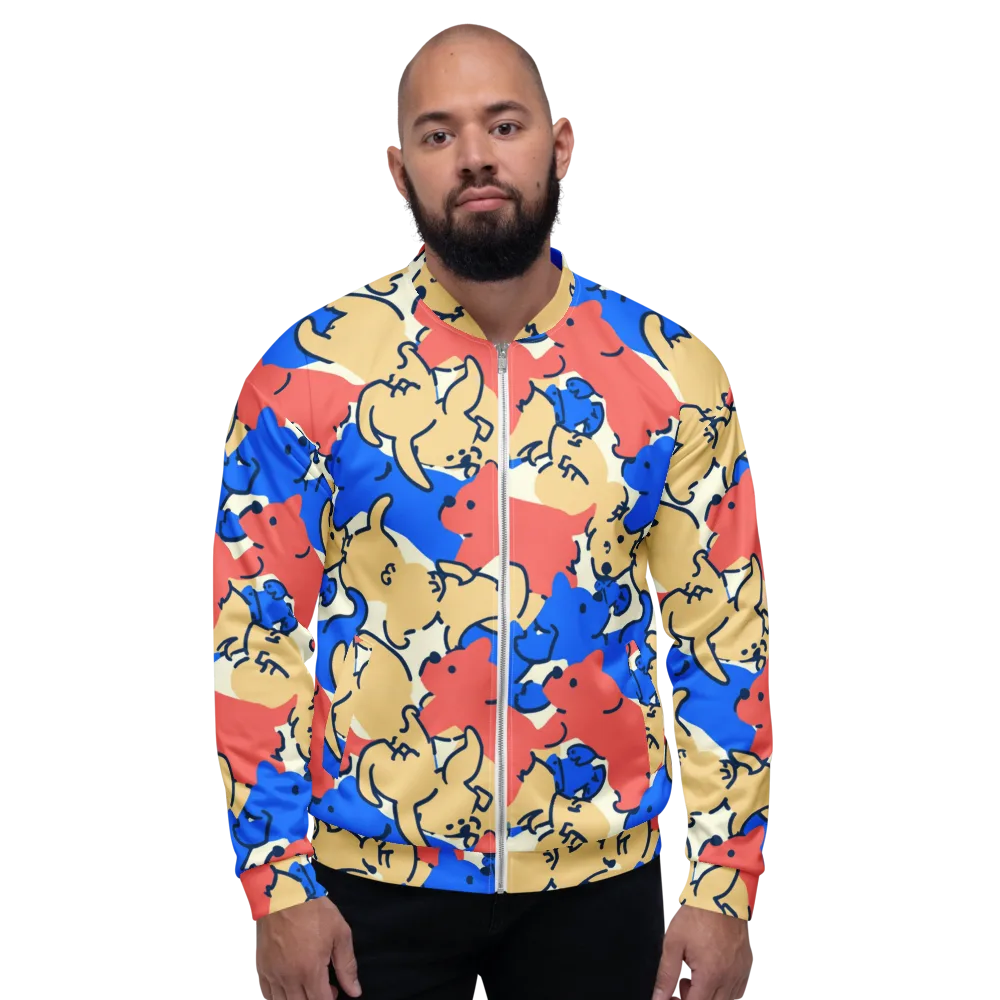 Pop Parade Pups on Bomber Jacket — Front