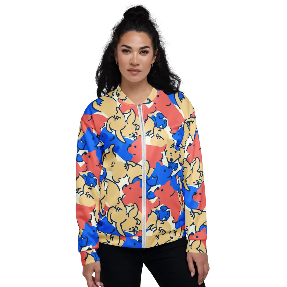Pop Parade Pups on Bomber Jacket — Front