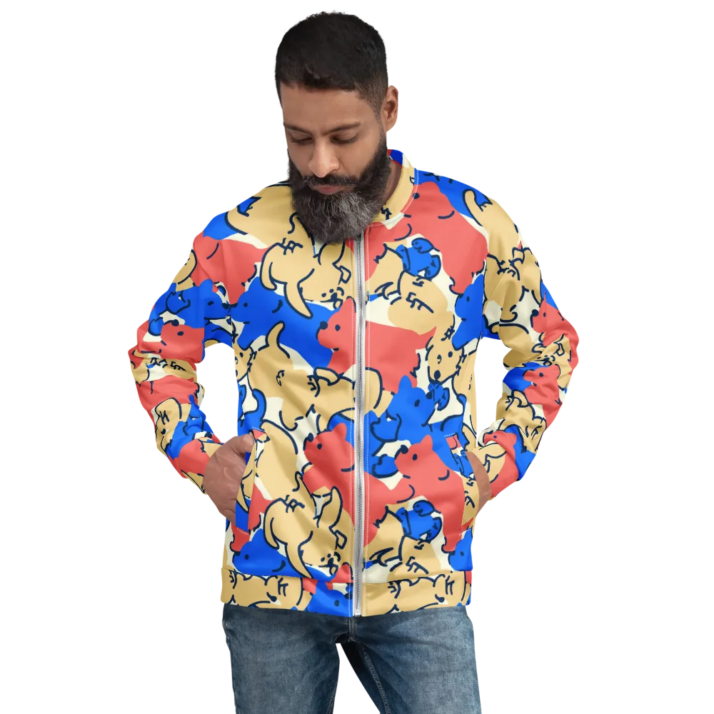 Pop Parade Pups on Bomber Jacket — Front