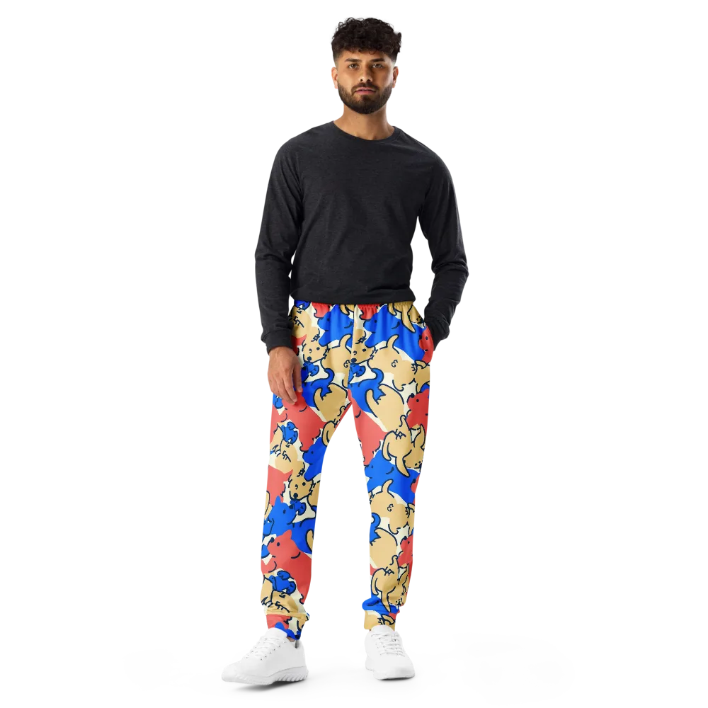 Pop Parade Pups on Men's Joggers — Front