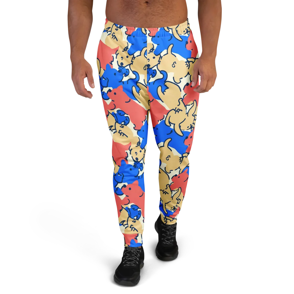 Pop Parade Pups on Men's Joggers — Front