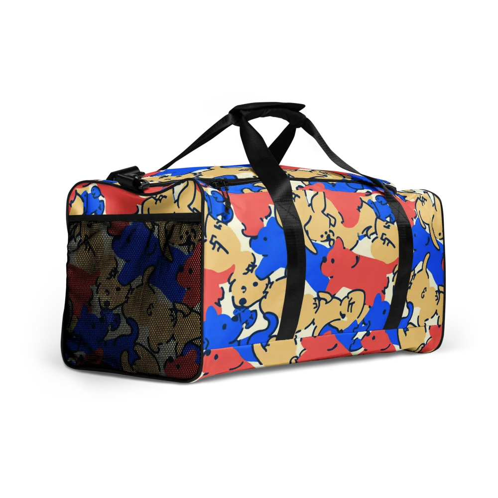Pop Parade Pups on Duffle Bag — Right Front