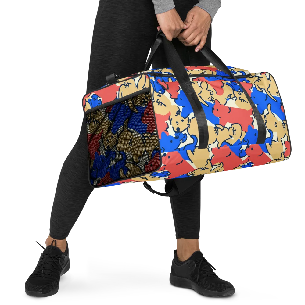 Pop Parade Pups on Duffle Bag — Right Front