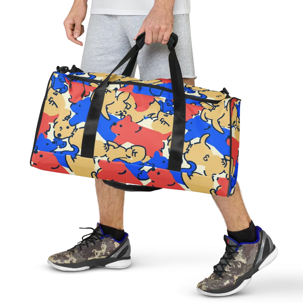 Pop Parade Pups on Duffle Bag — Front