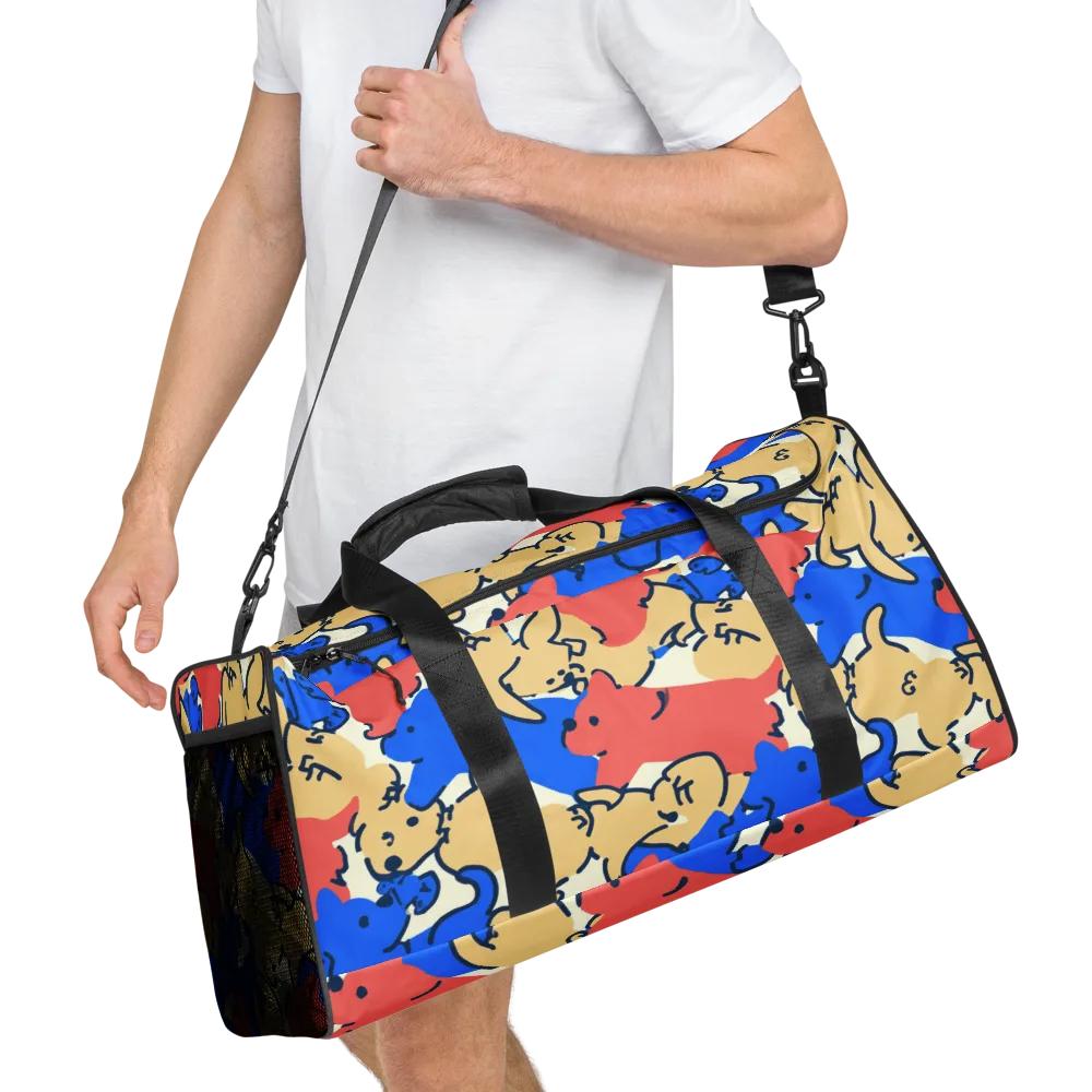 Pop Parade Pups on Duffle Bag — Right Front