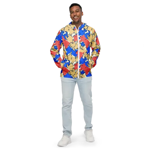 Pop Parade Pups on a Men's Windbreaker