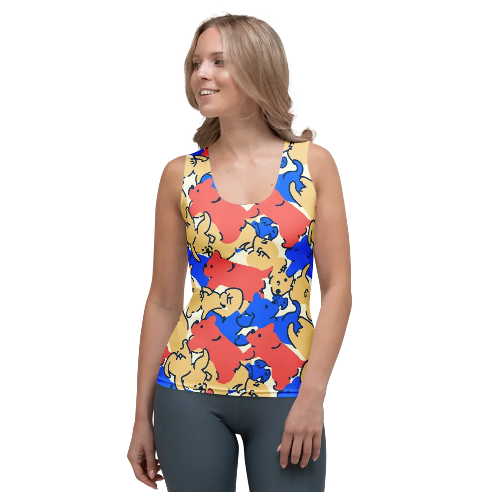 Pop Parade Pups on Women's Tank Top — Front