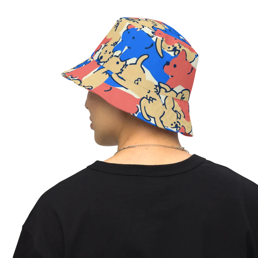 Pop Parade Pups on Reversible Bucket Hat — Back Inside