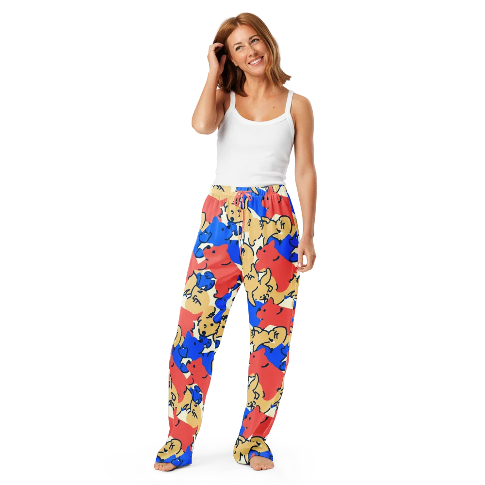 Pop Parade Pups on Women's Pajama Pants — Front