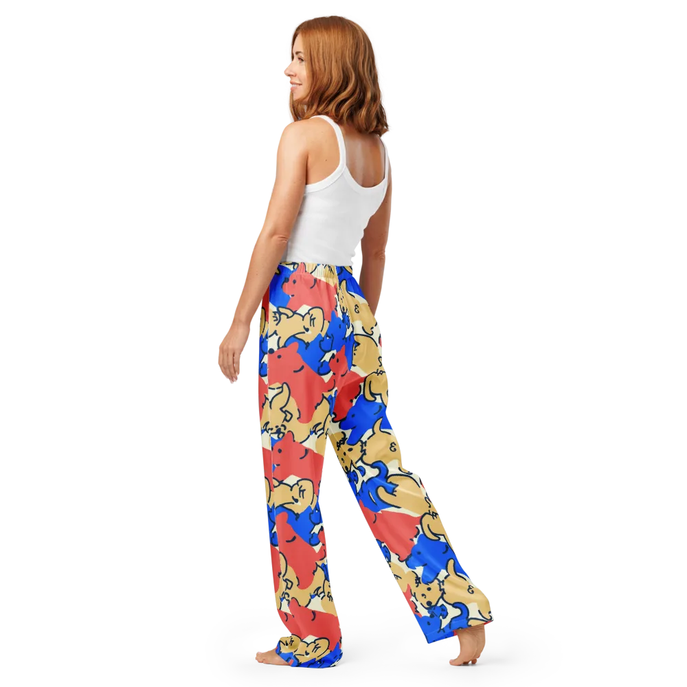 Pop Parade Pups on Women's Pajama Pants — Back