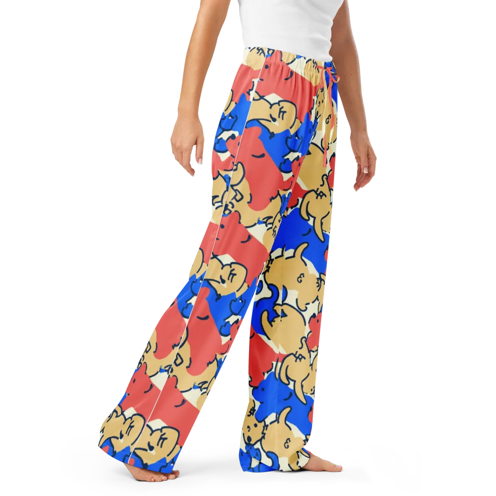 Pop Parade Pups on Women's Pajama Pants — Right Front