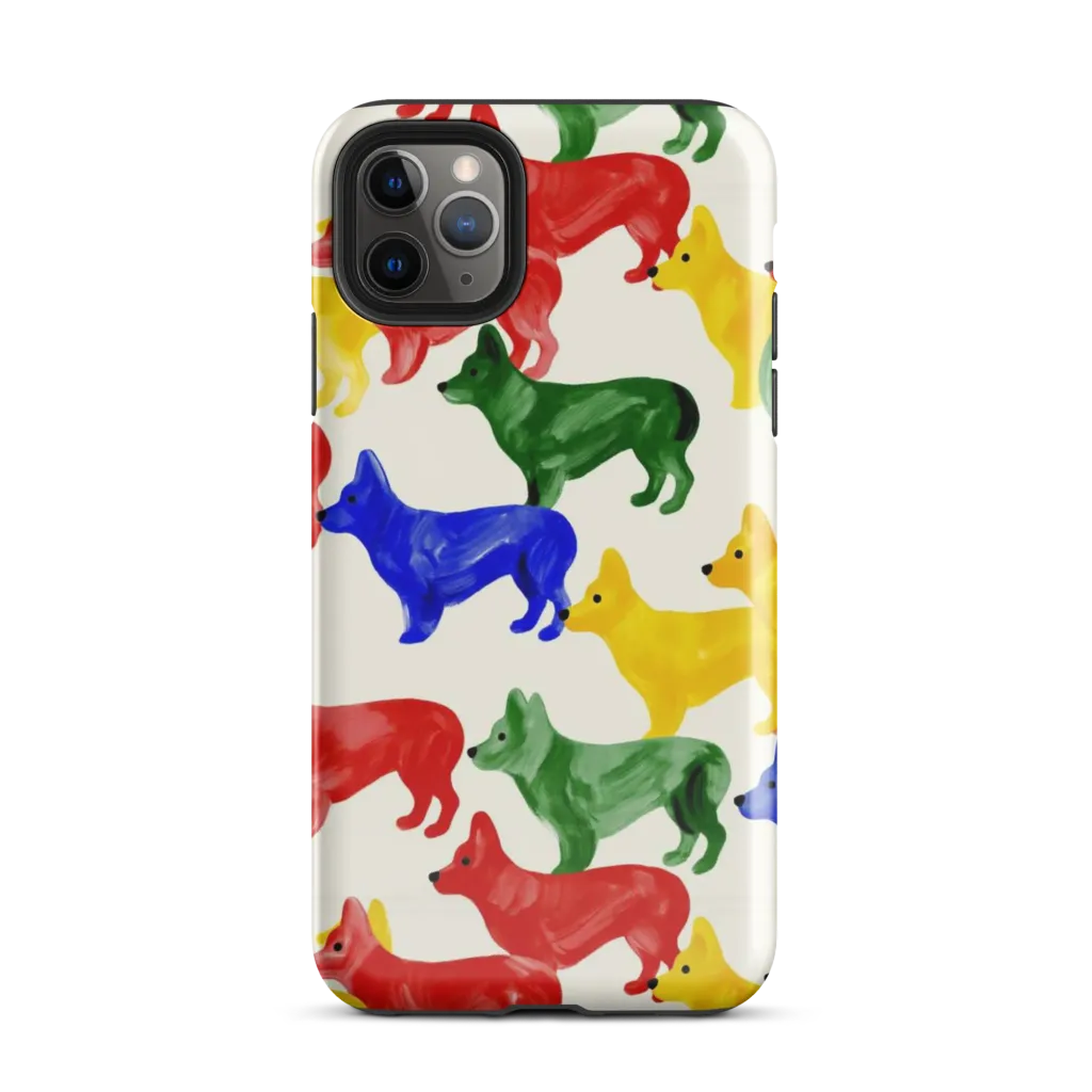 Colorful Canine Parade on Tough Case for iPhone® — Front