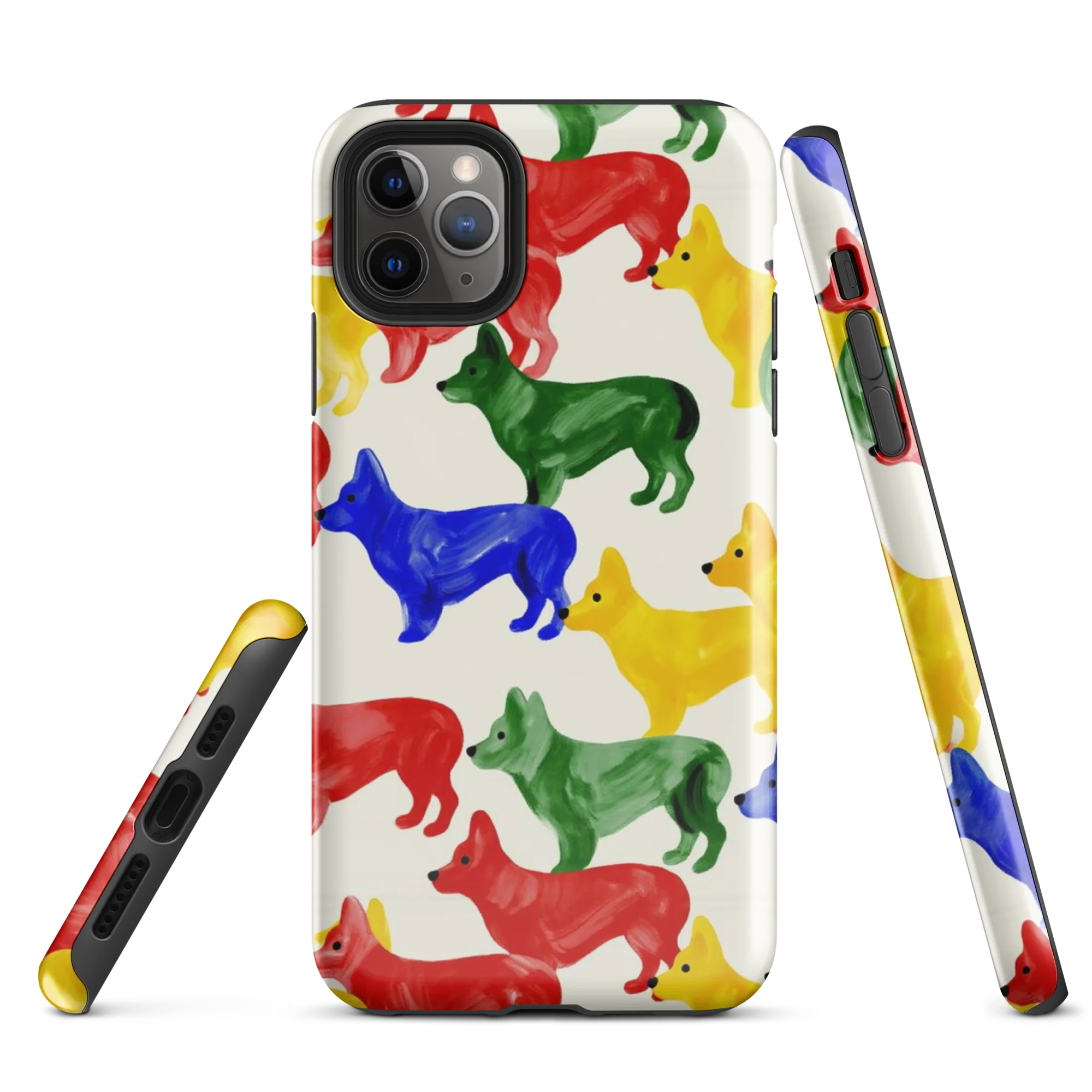 Colorful Canine Parade on Tough Case for iPhone® — Front