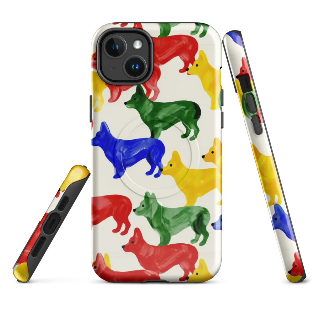 Colorful Canine Parade on MagSafe Tough Case for iPhone® — Front