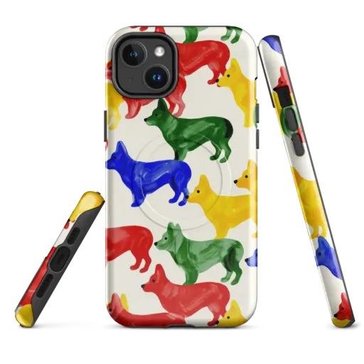 Colorful Canine Parade on a MagSafe Tough Case for iPhone®