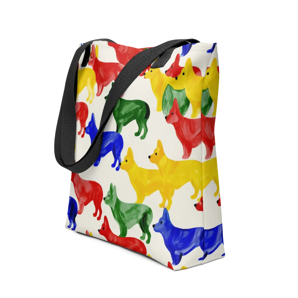 Colorful Canine Parade on Tote Bag — Front
