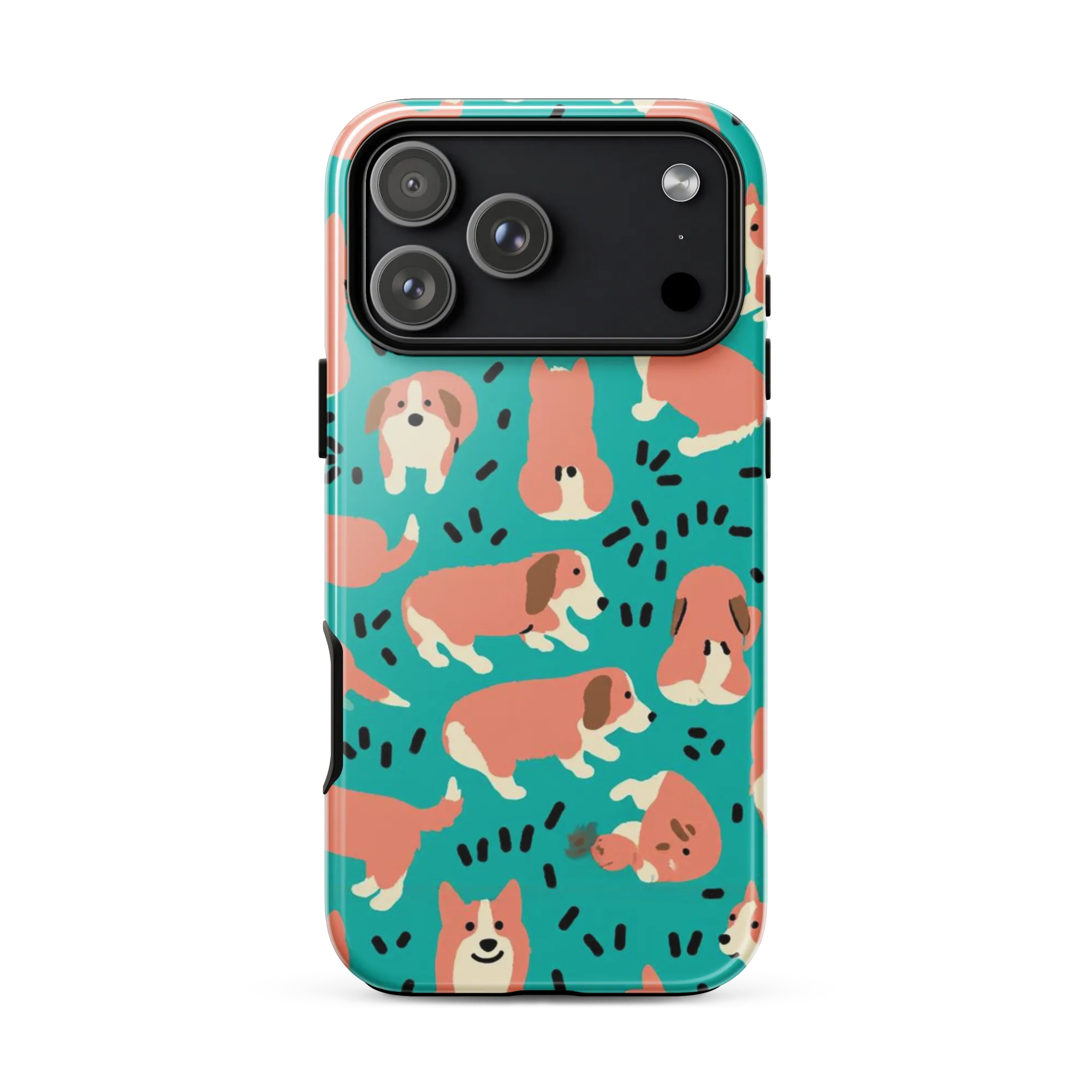 Coral Corgi Parade on Tough Case for iPhone® — Front