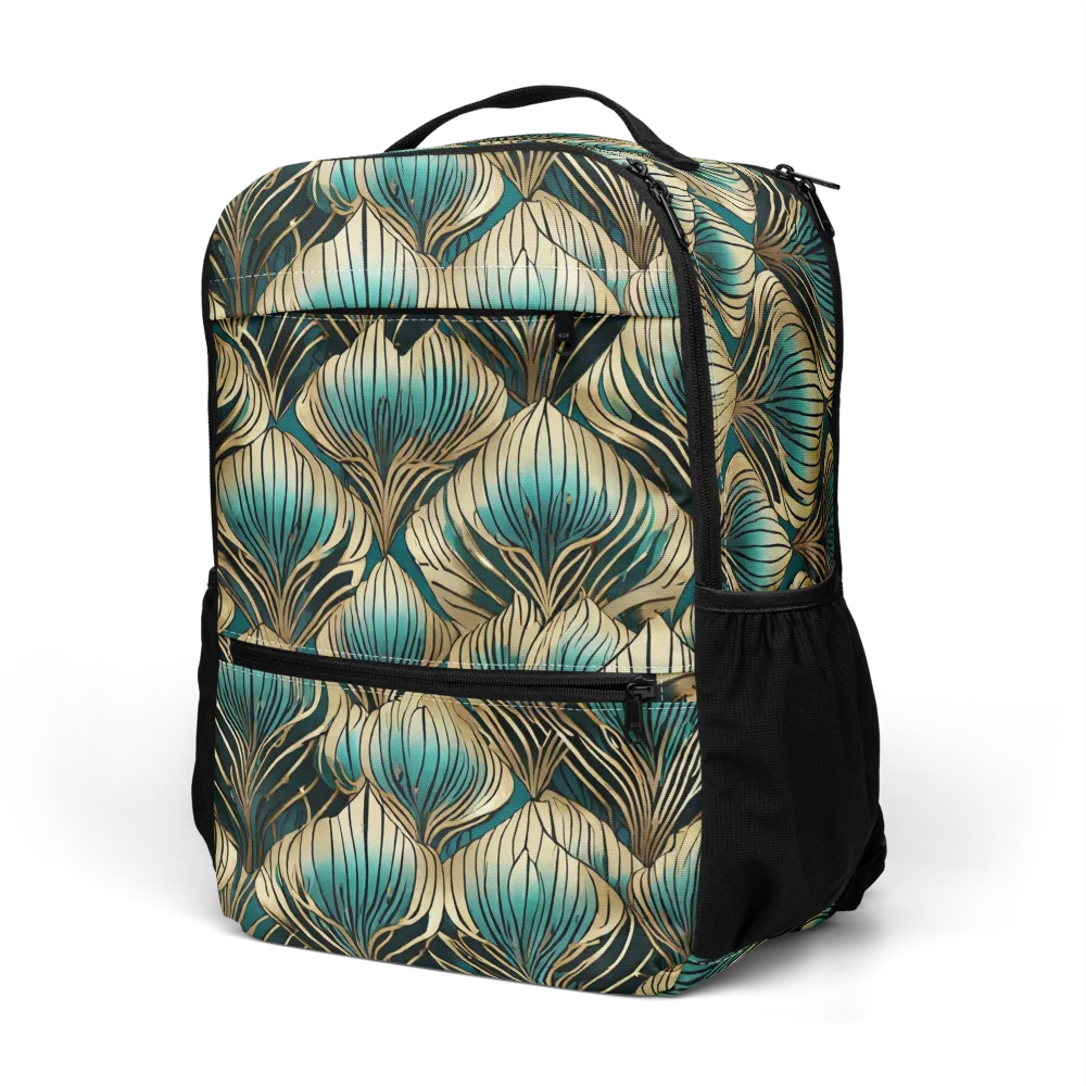 Turquoise Allium on Utility Backpack — Left Front