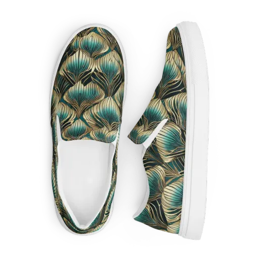 Turquoise Allium on a Men's Slip-On Canvas Shoes