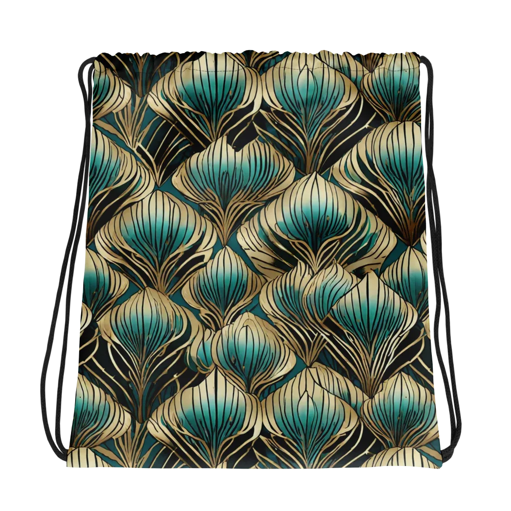 Turquoise Allium on Drawstring Bag — Photo