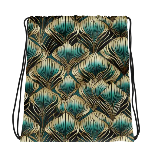 Turquoise Allium on a Drawstring Bag